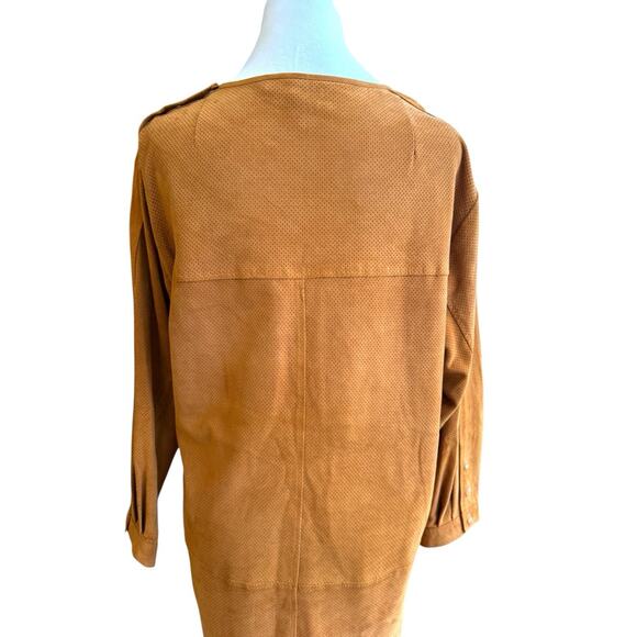Isabel Marant Goat Suede Mini Shift Dress Size 40 US 8 Leather Tan - Picture 8 of 15